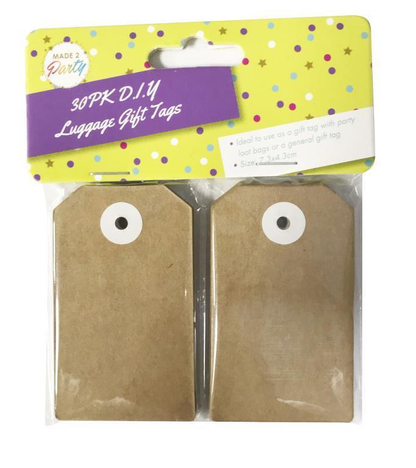 Made 2 Party Tags 7.3x4.3cm Brown Kraft Paper Tags Card Wedding Party Gift Luggage Craft Cardboard DIY