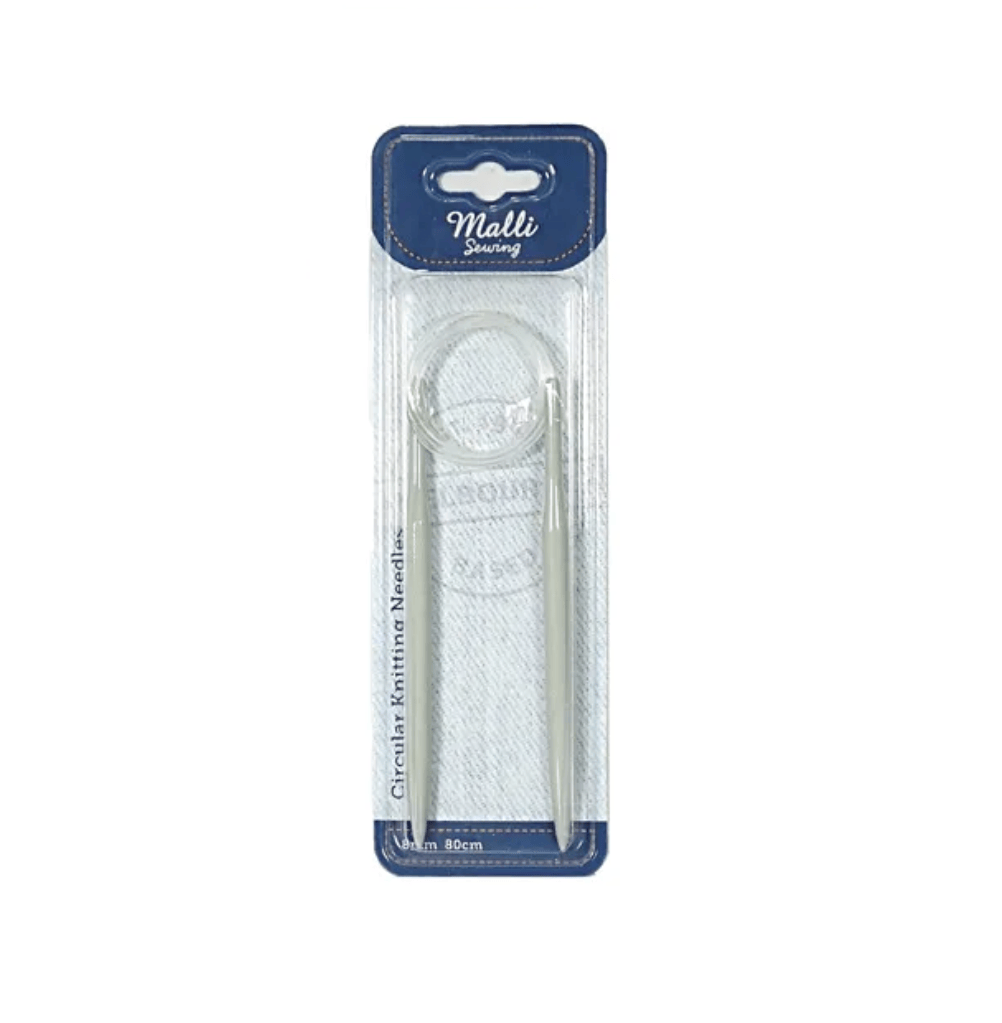 Malli 80cm Circular Knitting Needles 8mm Fixed Cord Needle Tool for Yarn & Wool