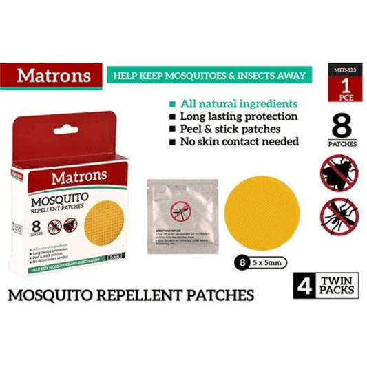 Matrons 8 Patches Mosquito Repellent Peel Stick Insects Flies Midges Citronella Oil
