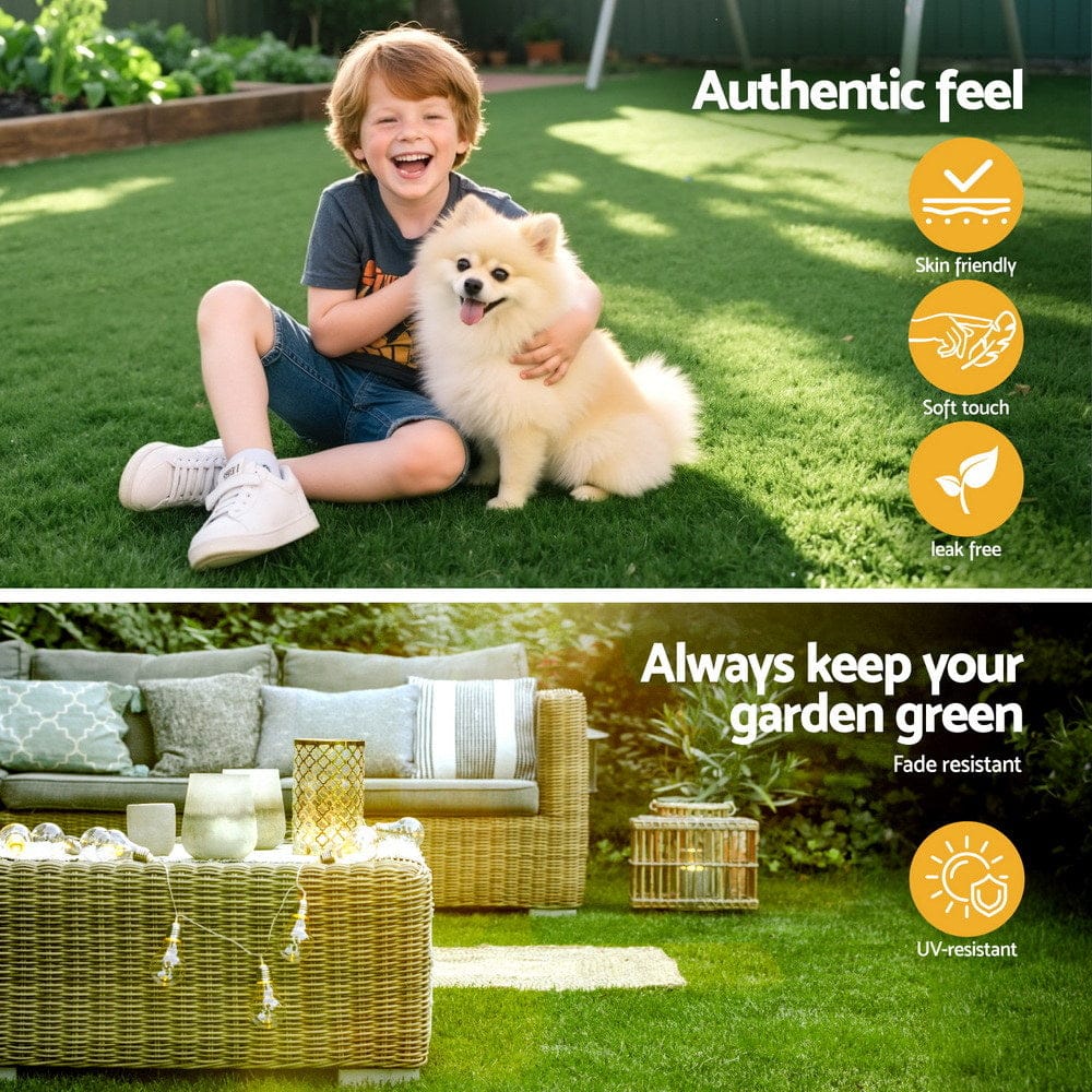 Prime Turf Home & Garden > Artificial Plants > Artificial Grass Prime Turf Artificial Grass Turf Rug Fake Grass 2 Rolls 15mm Height 50cm x 2m Indoor Outdoor Synthetic Grass Mat Carpet with Drainage Holes Plastic Plant