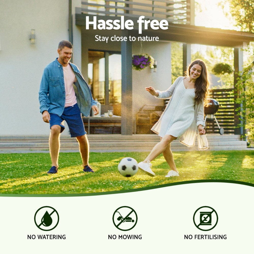 Prime Turf Home & Garden > Artificial Plants > Artificial Grass Prime Turf Artificial Grass Turf Rug Fake Grass 2 Rolls 15mm Height 50cm x 2m Indoor Outdoor Synthetic Grass Mat Carpet with Drainage Holes Plastic Plant