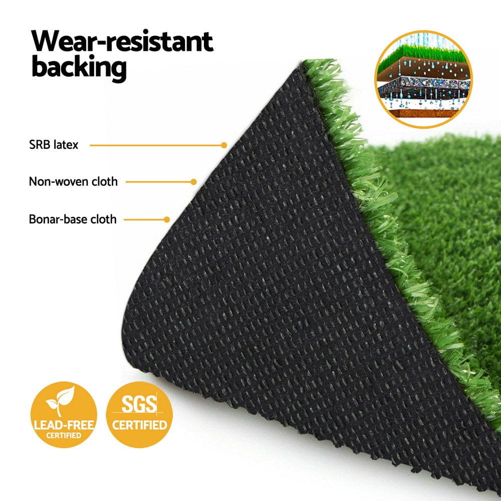 Prime Turf Home & Garden > Artificial Plants > Artificial Grass Prime Turf Artificial Grass Turf Rug Fake Grass 2 Rolls 15mm Height 50cm x 2m Indoor Outdoor Synthetic Grass Mat Carpet with Drainage Holes Plastic Plant