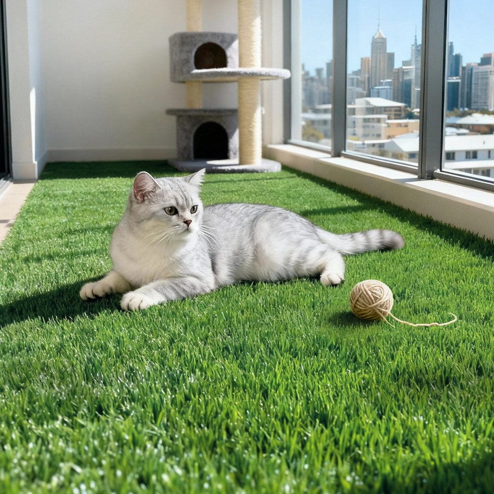 Prime Turf Home & Garden > Artificial Plants > Artificial Grass Prime Turf Artificial Grass Turf Rug Fake Grass 2 Rolls 15mm Height 50cm x 2m Indoor Outdoor Synthetic Grass Mat Carpet with Drainage Holes Plastic Plant