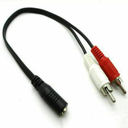 RCA 3.5mm Female To 2 RCA Male Aux Auxiliary Sound Stereo Audio Adapter Cable