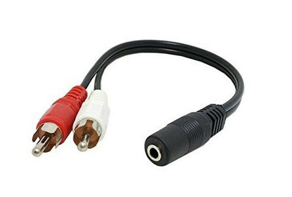 RCA 3.5mm Female To 2 RCA Male Aux Auxiliary Sound Stereo Audio Adapter Cable