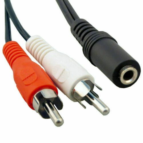 RCA 3.5mm Female To 2 RCA Male Aux Auxiliary Sound Stereo Audio Adapter Cable