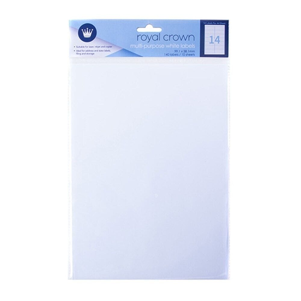 Royal Crown Filing Label 140 Self Adhesive Labels Stickers 99.1x38.1mm White Blank School Office Note Tag