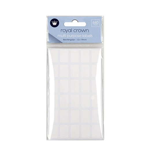 Royal Crown Sticker labels 660 Pcs Assorted Rectangle White Sticker Label Plain 12x19mm Tag Kitchen