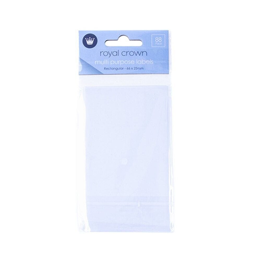 Royal Crown Sticker labels 88 Pcs Assorted Rectangle White Sticker Label Plain 66x25mm Tag Kitchen
