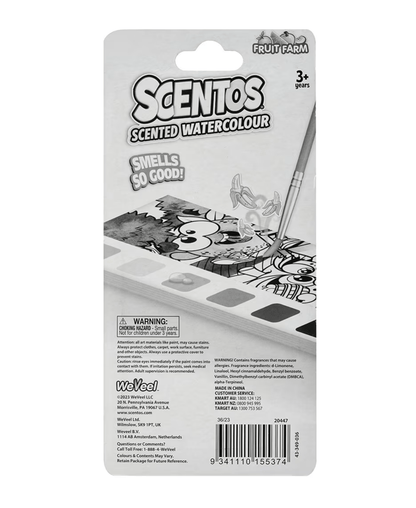 Scentos 10 Sheets Scentos Scented Watercolour Paint Brush Craft School Fruit Farm