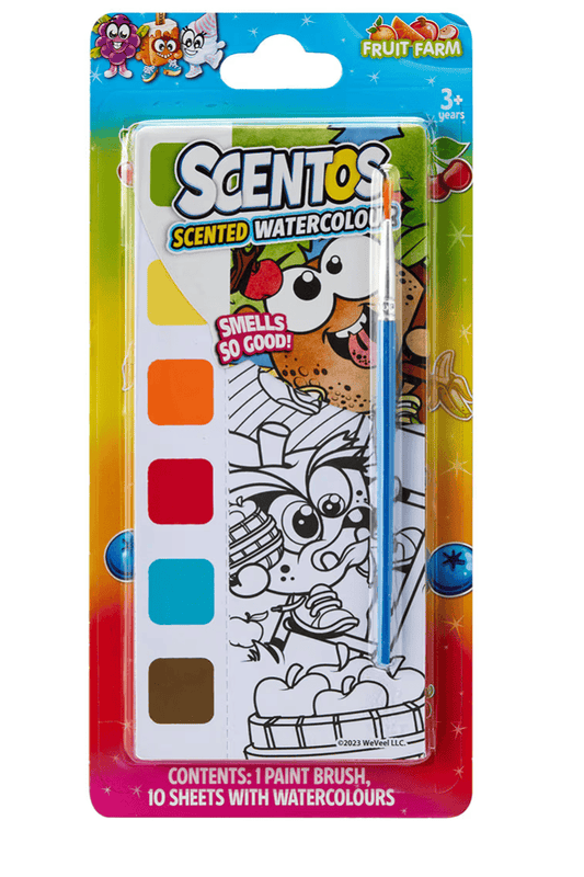 Scentos 10 Sheets Scentos Scented Watercolour Paint Brush Craft School Fruit Farm