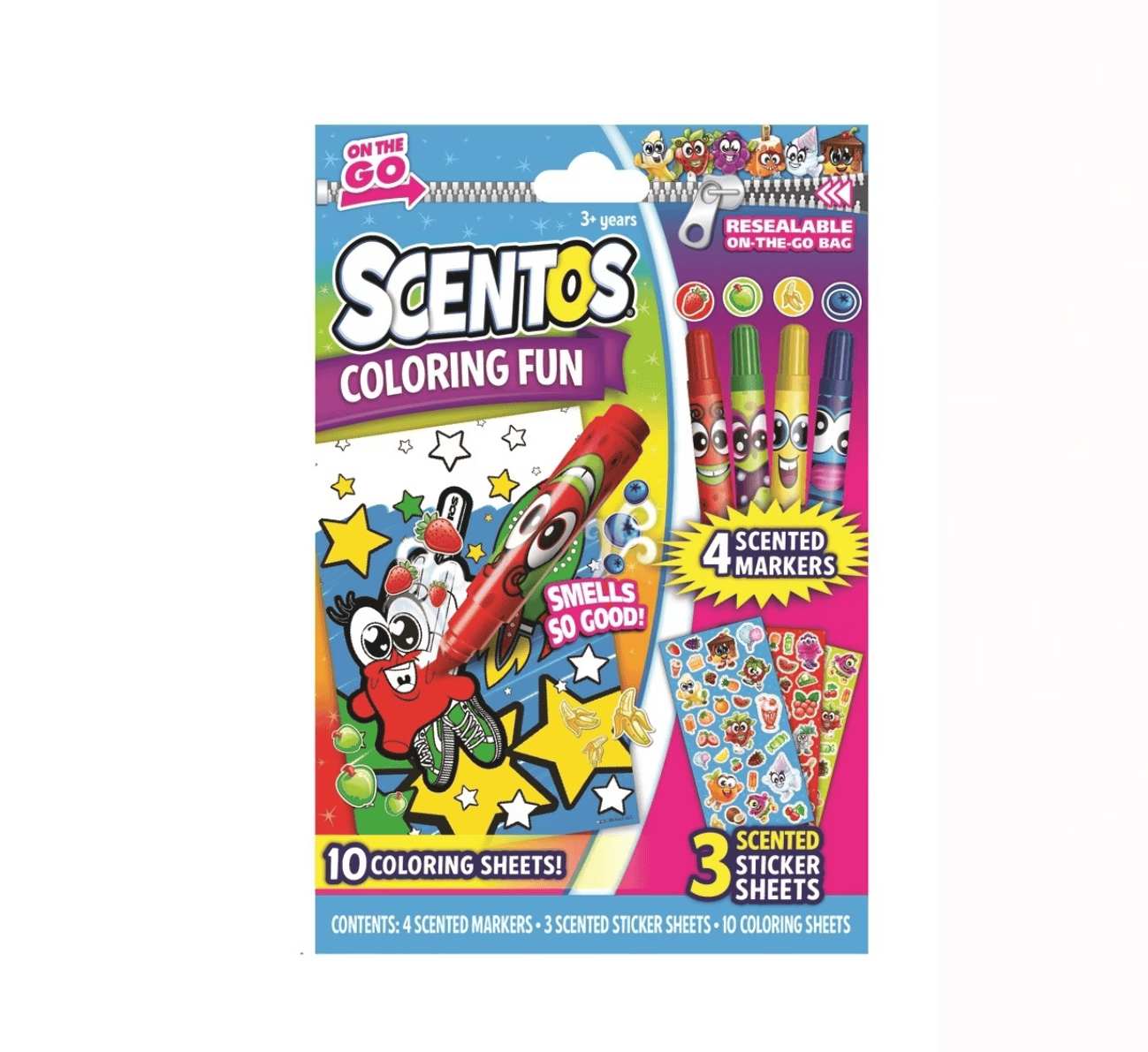 Scentos Scentos On The Go Coloring Fun Pack Kids Colouring/Stickers Activity 10 Sheets