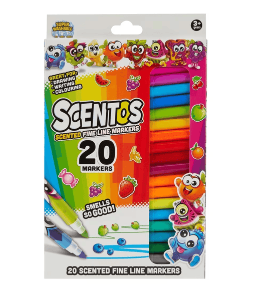 Scentos Scentos Scented Fineline Marker 20 Pack Craft Scent School Season 1
