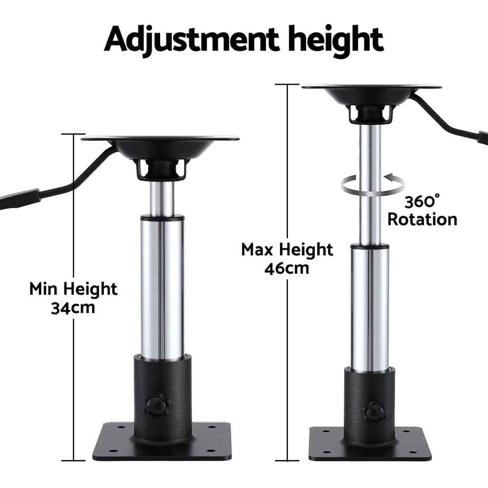 Seamanship Outdoor Recreation > Boating > Boating Accessories Seamanship Boat Seat Pedestal 34-46cm Adjustable Gas Lift 360 Degrees Swivel