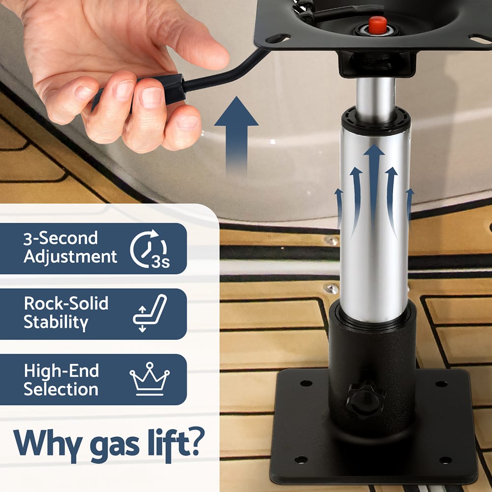 Seamanship Outdoor Recreation > Boating > Boating Accessories Seamanship Boat Seat Pedestal 34 - 46cm Adjustable Gas Lift 360 Degrees Swivel