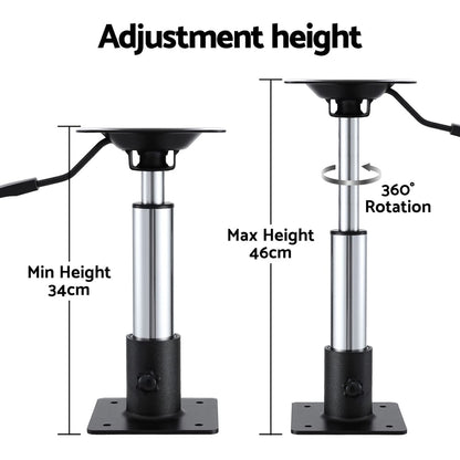 Seamanship Outdoor Recreation > Boating > Boating Accessories Seamanship Boat Seat Pedestal 34 - 46cm Adjustable Gas Lift 360 Degrees Swivel