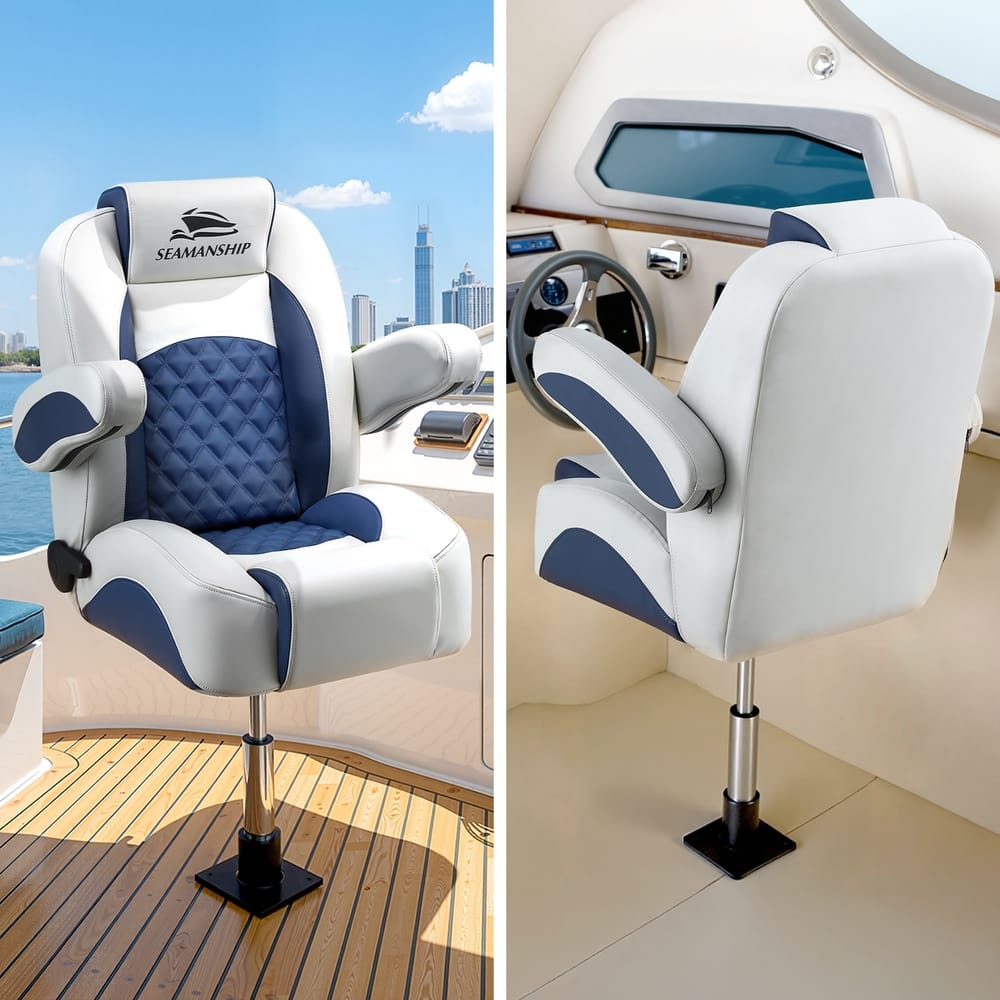 Seamanship Outdoor Recreation > Boating > Boating Accessories Seamanship Boat Seat Pedestal 34 - 46cm Adjustable Gas Lift 360 Degrees Swivel