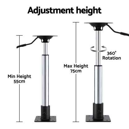 Seamanship Outdoor Recreation > Boating > Boating Accessories Seamanship Boat Seat Pedestal 55 - 75cm Adjustable Gas Lift 360 Degrees Swivel