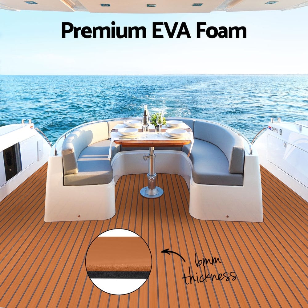 Seamanship Outdoor Recreation > Boating > Boating Accessories Seamanship EVA Foam Boat Flooring Mat Decking Sheet 240x90x0.6cm Dark Brown