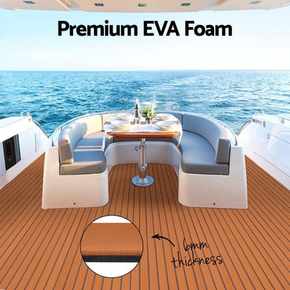 Seamanship Outdoor Recreation > Boating > Boating Accessories Seamanship EVA Foam Boat Flooring Mat Decking Sheet 240x90x0.6cm Dark Brown