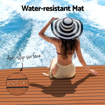 Seamanship Outdoor Recreation > Boating > Boating Accessories Seamanship EVA Foam Boat Flooring Mat Decking Sheet 240x90x0.6cm Dark Brown