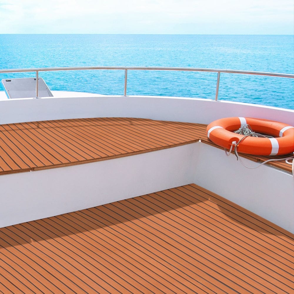 Seamanship Outdoor Recreation > Boating > Boating Accessories Seamanship EVA Foam Boat Flooring Mat Decking Sheet 240x90x0.6cm Dark Brown