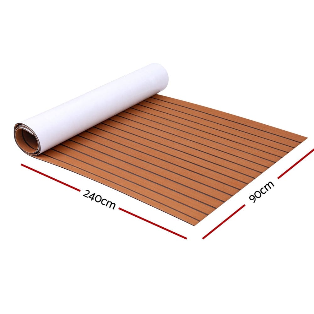Seamanship Outdoor Recreation > Boating > Boating Accessories Seamanship EVA Foam Boat Flooring Mat Decking Sheet 240x90x0.6cm Dark Brown