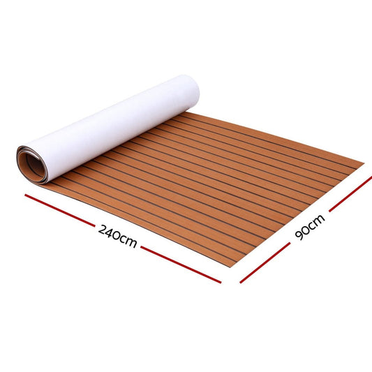 Seamanship Outdoor Recreation > Boating > Boating Accessories Seamanship EVA Foam Boat Flooring Mat Decking Sheet 240x90x0.6cm Dark Brown