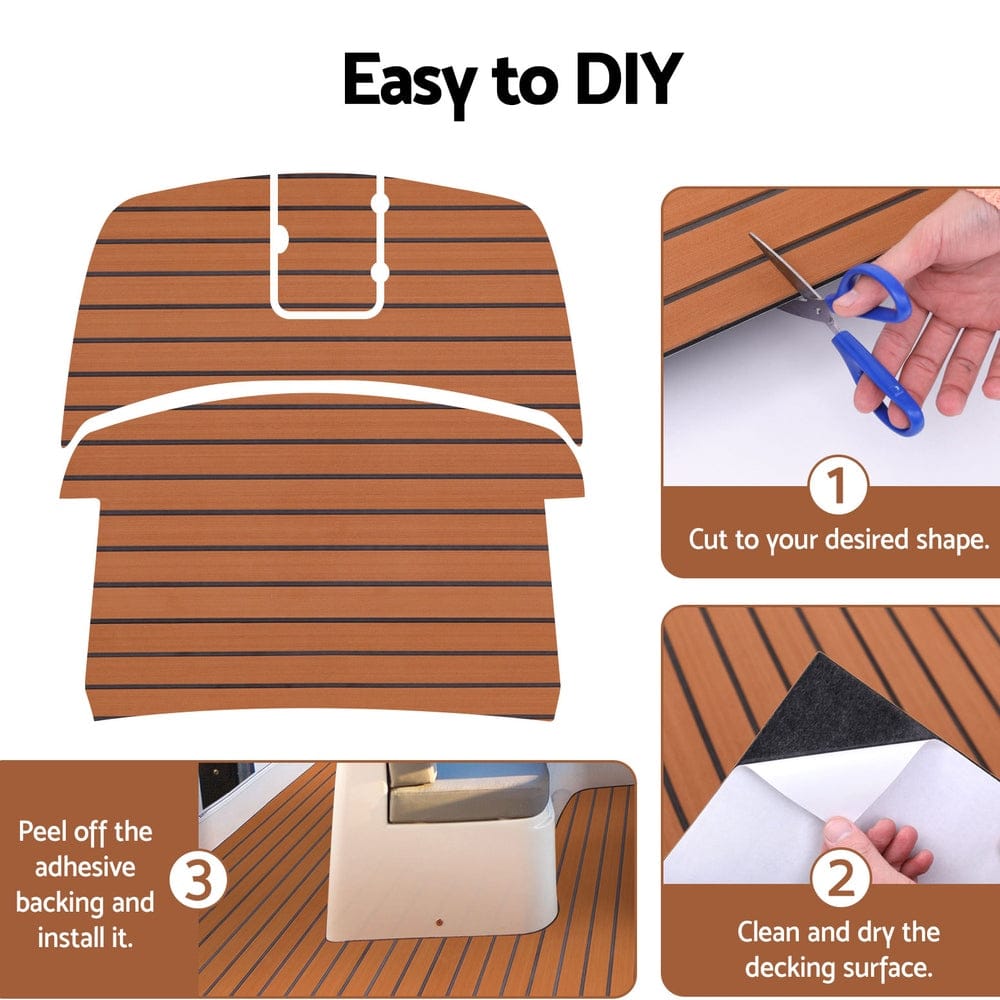 Seamanship Outdoor Recreation > Boating > Boating Accessories Seamanship EVA Foam Boat Flooring Mat Decking Sheet 240x90x0.6cm Dark Brown