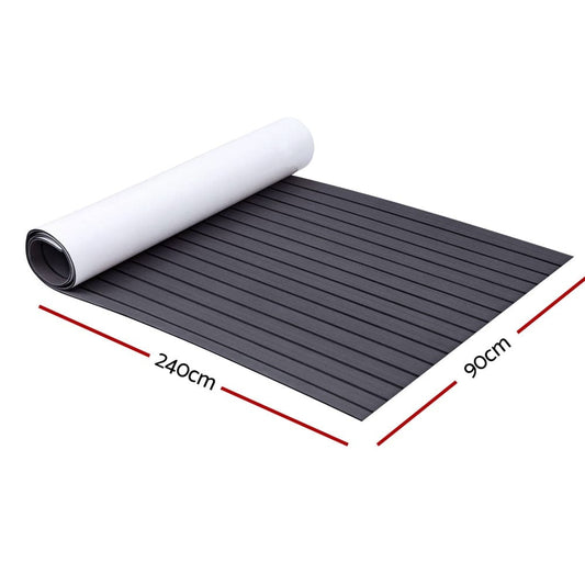 Seamanship Outdoor Recreation > Boating > Boating Accessories Seamanship EVA Foam Boat Flooring Mat Decking Sheet 240x90x0.6cm Dark Grey Decor