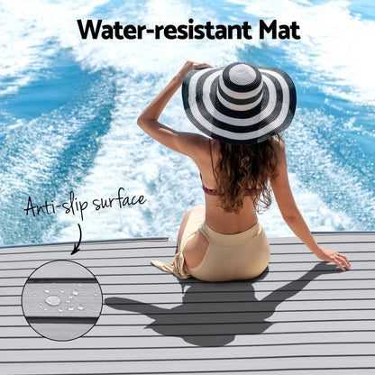 Seamanship Outdoor Recreation > Boating > Boating Accessories Seamanship EVA Foam Boat Flooring Mat Decking Sheet 240x90x0.6cm Light Grey