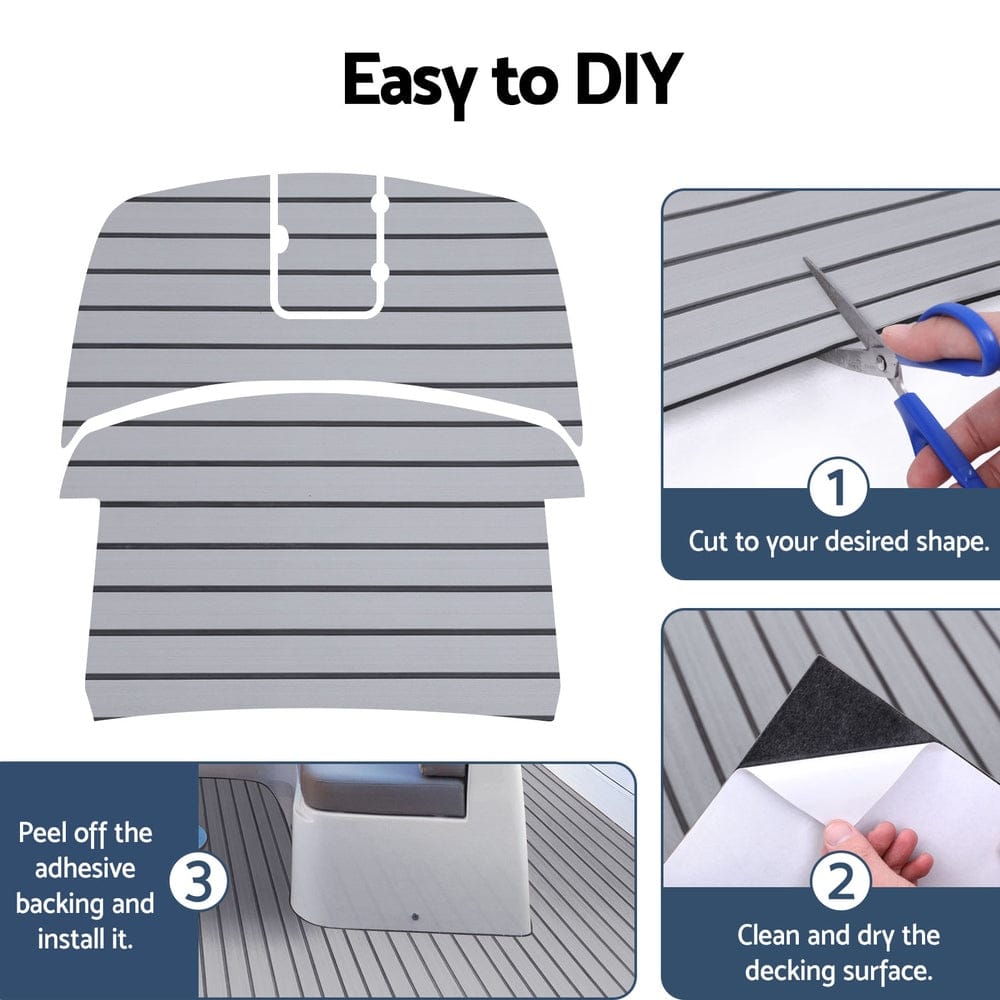 Seamanship Outdoor Recreation > Boating > Boating Accessories Seamanship EVA Foam Boat Flooring Mat Decking Sheet 240x90x0.6cm Light Grey