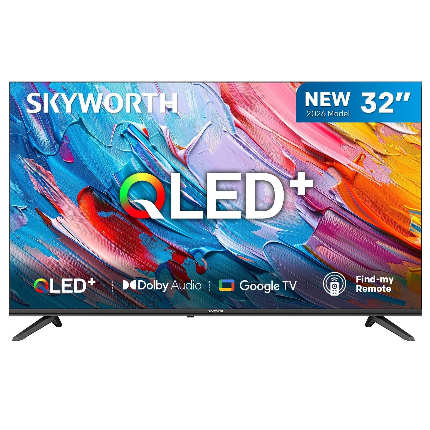 Skyworth Appliances > TV > TVs & Accessories SKYWORTH Q5600H 32''-QLED+ Smart Google TV, HD, HDR10 HLG, Find-My Remote, Dolby Audio, Screen Casting, Bezel Less Design, Voice Control
