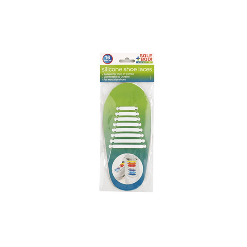Sole Bodi Shoelaces 16pcs Unisex Easy No Tie Elastic Silicone Shoe Lace Adult Child Shoelaces