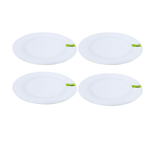 Spice 4x White Melamine Round Side Plate 20cm Plastic Dessert Outdoor Party BBQ Picnic