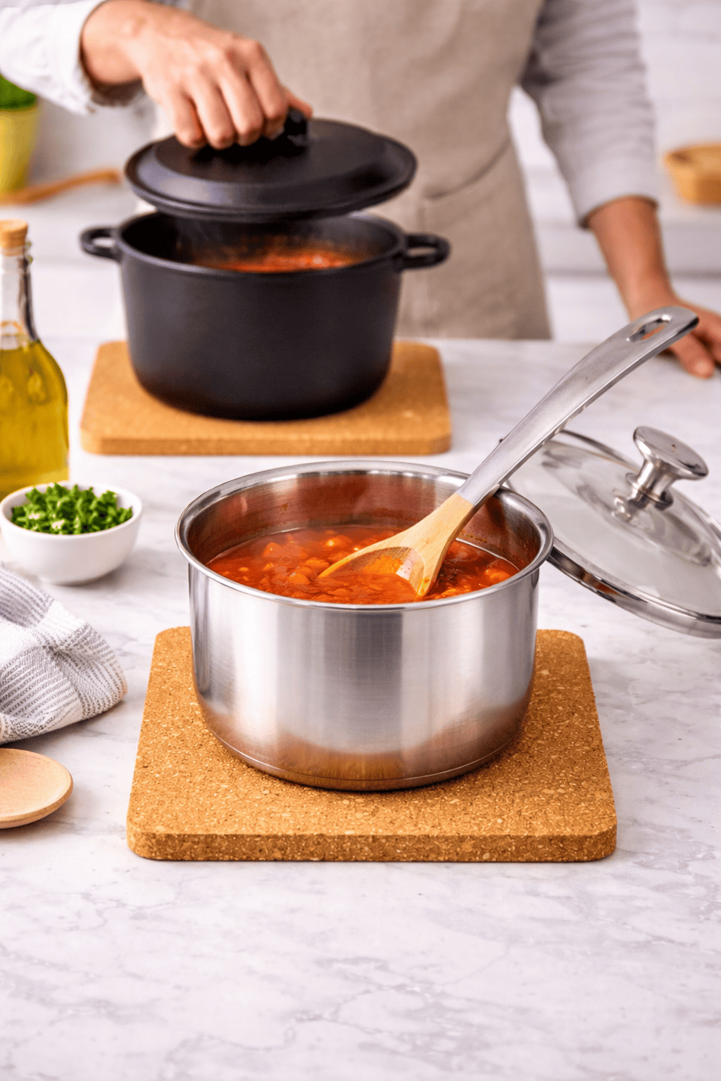 Spice Kicthen Pot Stand Pot Stand Square Cork Hot Mat Pad Heat Resistant Protector Trivet Placemat Cook