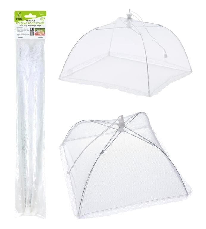 Spice Kitchen Food Cover 40.6x28cm Mesh Food BBQ Umbrella Foldable Lace Net Insect Fly outdoor