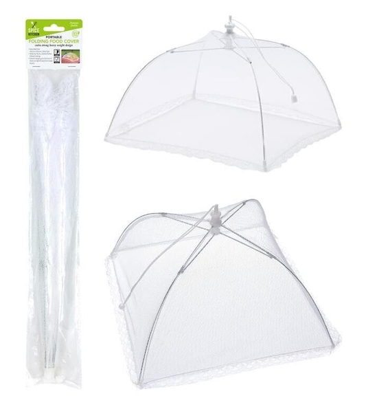 Spice Kitchen Food Cover 40.6x28cm Mesh Food BBQ Umbrella Foldable Lace Net Insect Fly outdoor