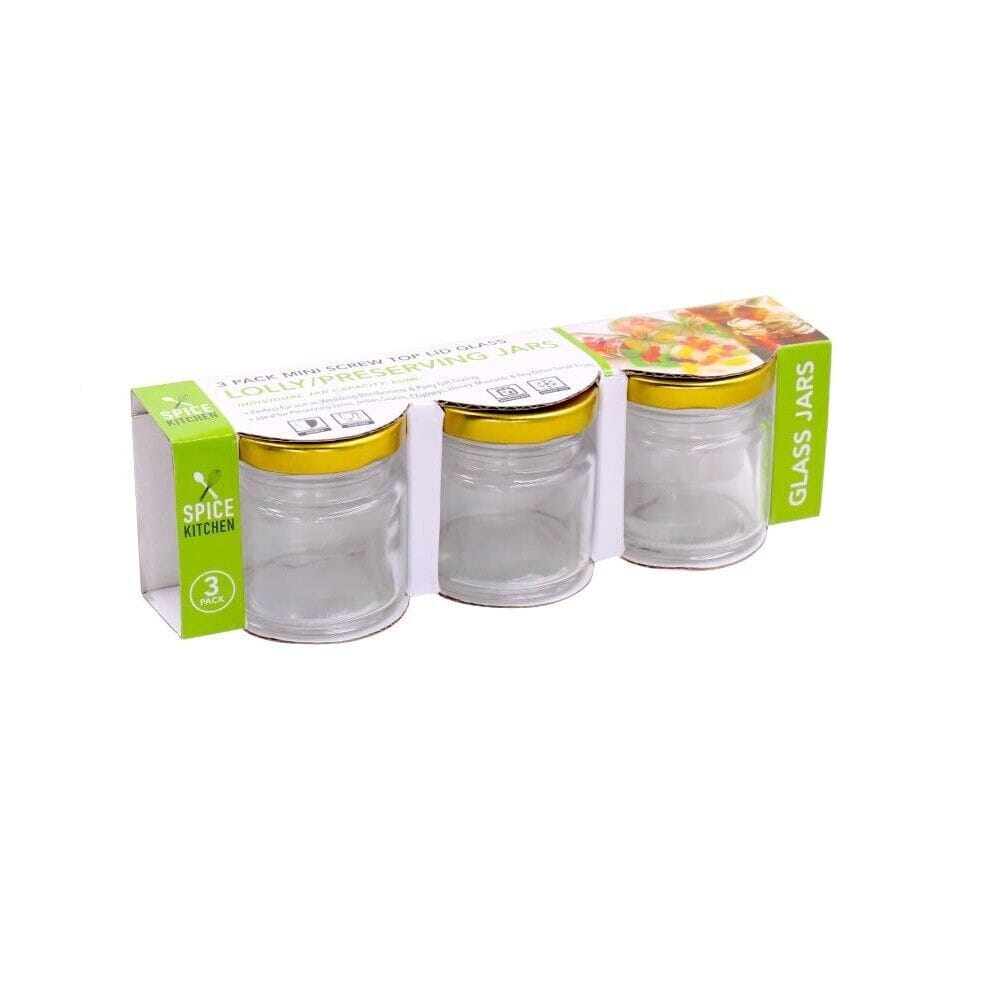 Spice Kitchen Gold 60ML Mini Food Glass Jars Air Tight Jam Honey Gift Spice Storage Container Small