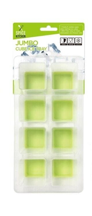 Spice Kitchen Green 8 Jumbo Large Silicone Ice Cube Tray Mold Square DIY Size ON Mould Big Giant