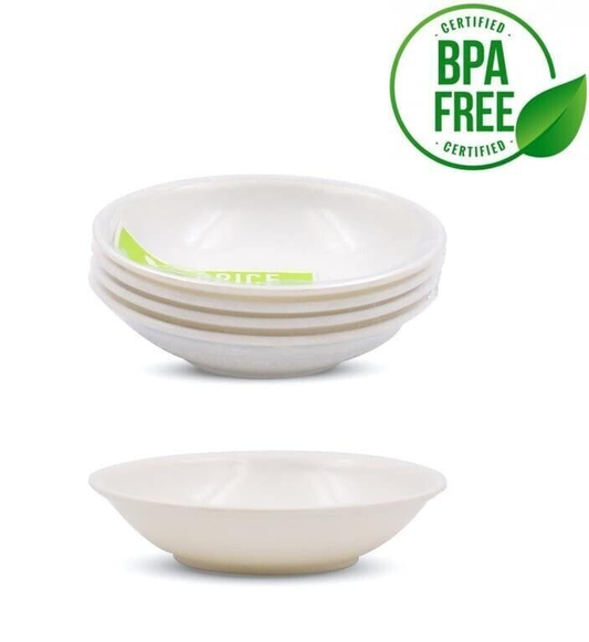 Spice Kitchen Mini Bowls 8x Melamine Round Dipping Sauce Dishes Sushi Hot Dip Pot Sauce Dipping Bowl 9cm