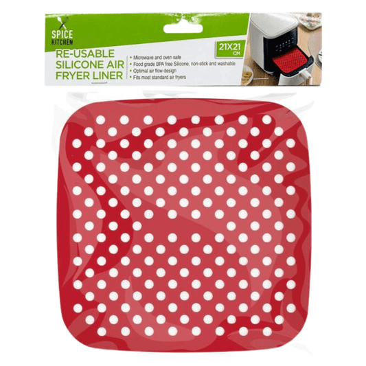 Spice Kitchen Reusable Silicone Air Fryer Liner Mat Non-Stick Food-Grade Oven Microwave Safe