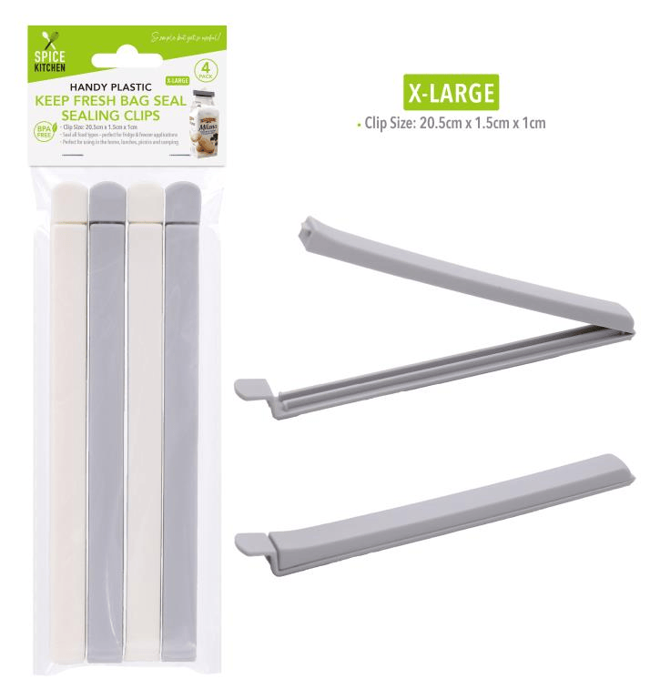 Spice Kitchen Sealing Clips 4 Pcs 20.5x1.5x1cm Reusable Bag Sealer Clips Food Storage Locks Kitchen Fresh