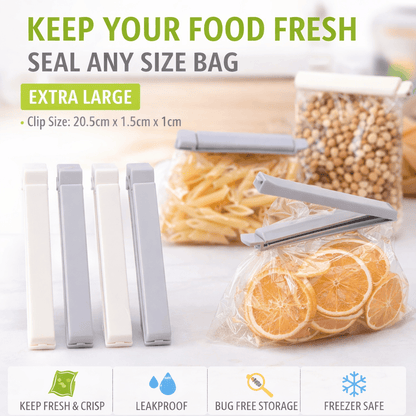 Spice Kitchen Sealing Clips 4 Pcs 20.5x1.5x1cm Reusable Bag Sealer Clips Food Storage Locks Kitchen Fresh