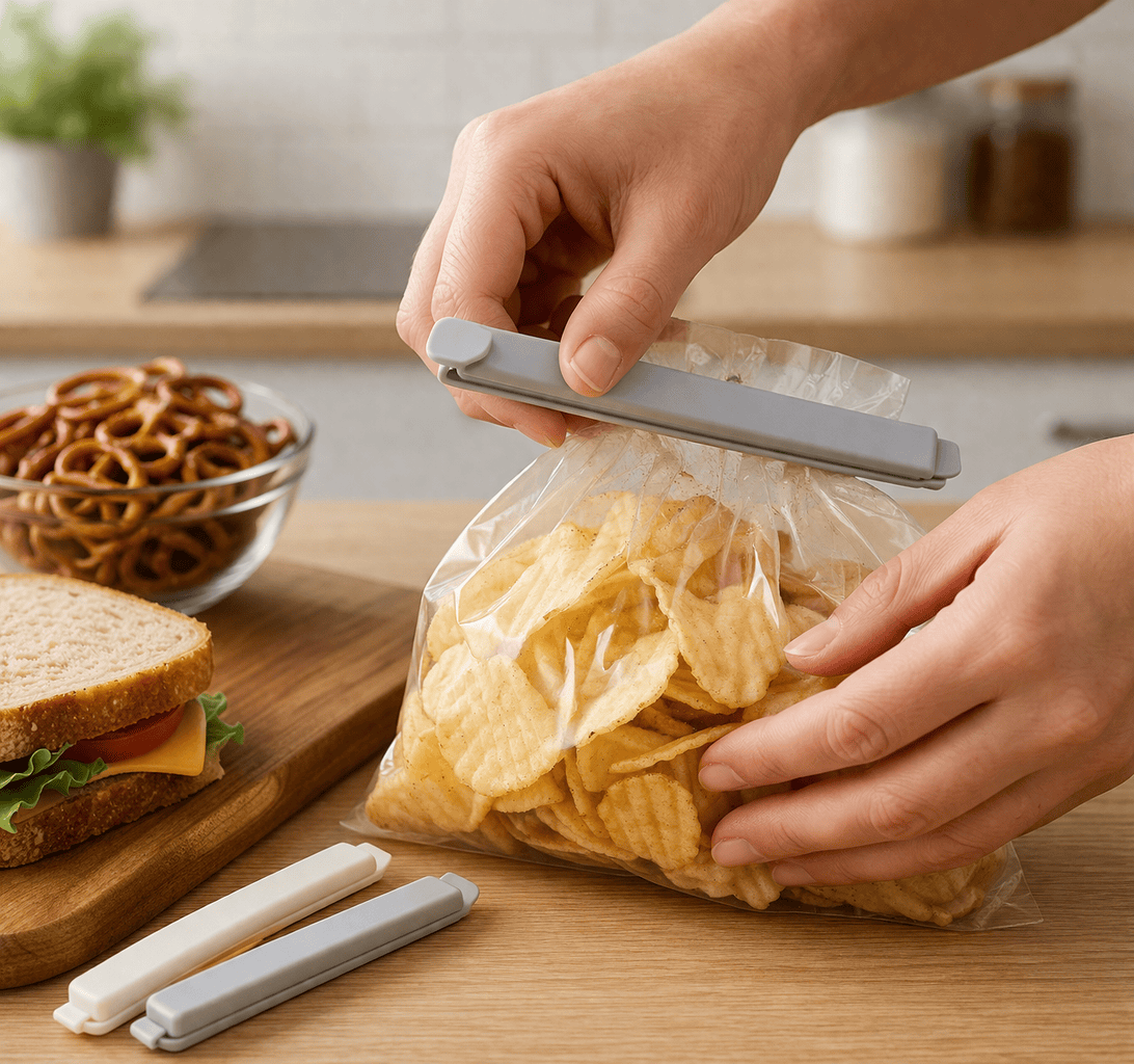 Spice Kitchen Sealing Clips 4 Pcs 20.5x1.5x1cm Reusable Bag Sealer Clips Food Storage Locks Kitchen Fresh