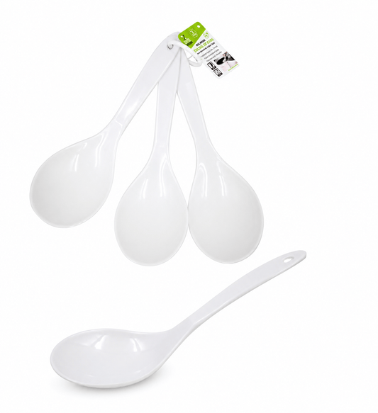 Spice Kitchen Serving Spoon 3PK White Melamine Serving Spoons Birthday Christmas Wedding Party Event Kitchen
