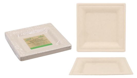 spice sustainable 15PK ECO Biodegradable Catering Plates 16CM x 16CM Disposable Serving Platter