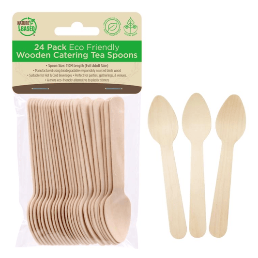 Spice Sustainable 24x Mini Natural Birch Wood Wooden Spoon Scoop Small Kids Food Safe Tea Stirrer