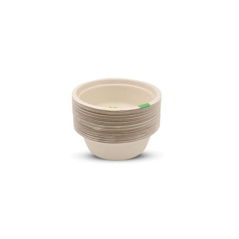 Spice Sustainable 30 Eco Disposable Catering 16.5cm Round Degradable Paper Party BBQ Dinner Bowl