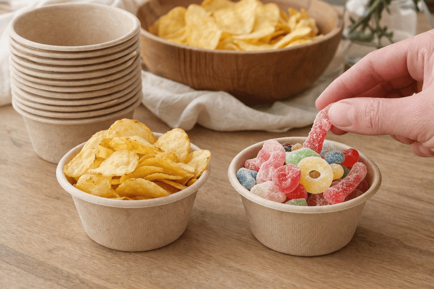 Spice Sustainable Mini Bowls 20pcs 55ml Eco Biodegradable Catering Mini Bowls Party Picnic Lunch Bag Kitchen